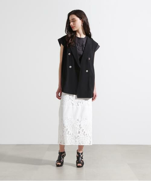 PINKY & DIANNE / ピンキーアンドダイアン スカート | ◆リーフ柄レーススピンドルスカート | 詳細7