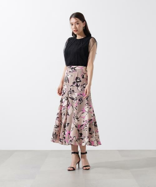 PINKY & DIANNE / ピンキーアンドダイアン スカート | フラワーラインプリントマーメイドスカート | 詳細3