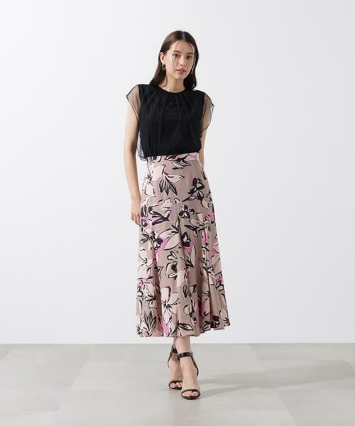 PINKY & DIANNE / ピンキーアンドダイアン スカート | フラワーラインプリントマーメイドスカート | 詳細4