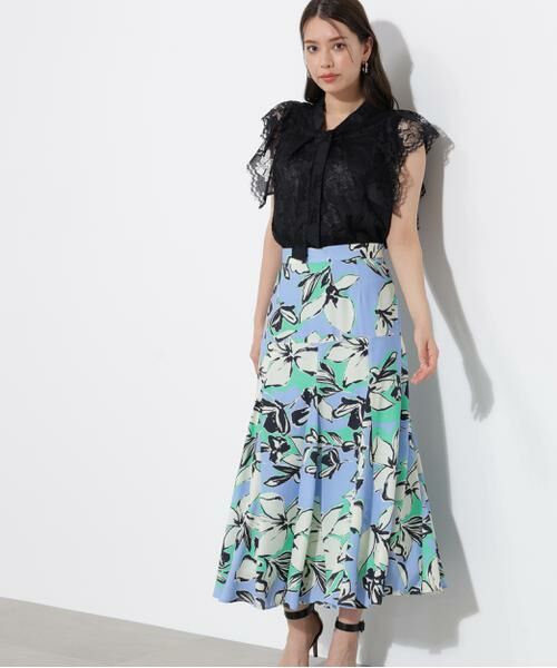 PINKY & DIANNE / ピンキーアンドダイアン スカート | フラワーラインプリントマーメイドスカート | 詳細21