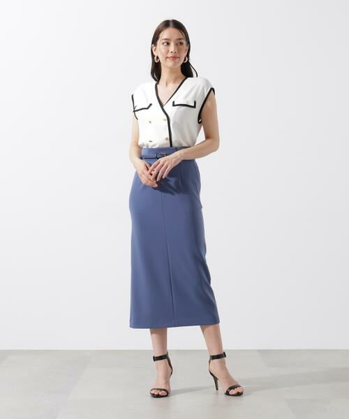 PINKY & DIANNE / ピンキーアンドダイアン スカート | ベルト付きサイドリブタイトスカート | 詳細4