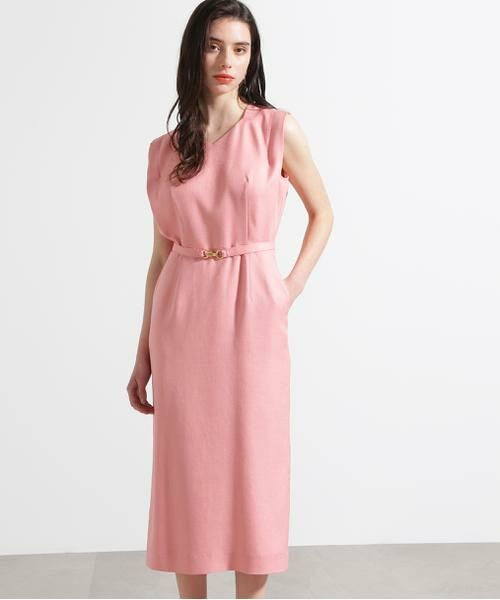 PINKY & DIANNE / ピンキーアンドダイアン ミニ丈・ひざ丈ワンピース | ◆ダイヤモンドネックベルテッドワンピース | 詳細2