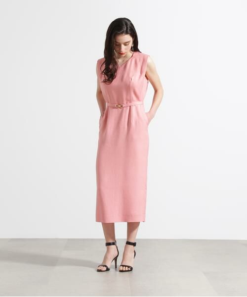 PINKY & DIANNE / ピンキーアンドダイアン ミニ丈・ひざ丈ワンピース | ◆ダイヤモンドネックベルテッドワンピース | 詳細4