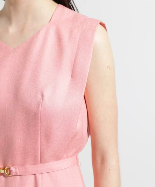 PINKY & DIANNE / ピンキーアンドダイアン ミニ丈・ひざ丈ワンピース | ◆ダイヤモンドネックベルテッドワンピース | 詳細9