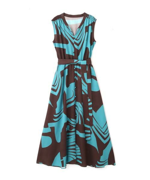 PINKY & DIANNE / ピンキーアンドダイアン ミニ丈・ひざ丈ワンピース | ◆リーフィーゼブラプリントワンピース | 詳細1