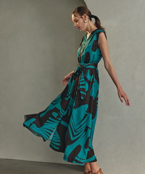 PINKY & DIANNE / ピンキーアンドダイアン ミニ丈・ひざ丈ワンピース | ◆リーフィーゼブラプリントワンピース | 詳細2