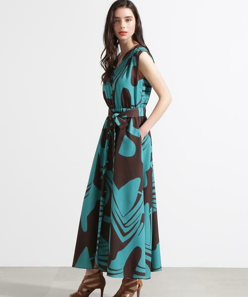 PINKY & DIANNE / ピンキーアンドダイアン ミニ丈・ひざ丈ワンピース | ◆リーフィーゼブラプリントワンピース | 詳細3