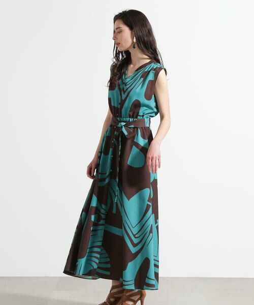 PINKY & DIANNE / ピンキーアンドダイアン ミニ丈・ひざ丈ワンピース | ◆リーフィーゼブラプリントワンピース | 詳細4