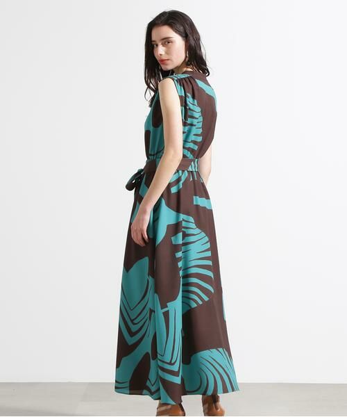 PINKY & DIANNE / ピンキーアンドダイアン ミニ丈・ひざ丈ワンピース | ◆リーフィーゼブラプリントワンピース | 詳細5