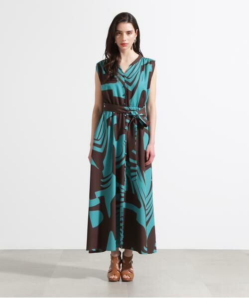 PINKY & DIANNE / ピンキーアンドダイアン ミニ丈・ひざ丈ワンピース | ◆リーフィーゼブラプリントワンピース | 詳細6