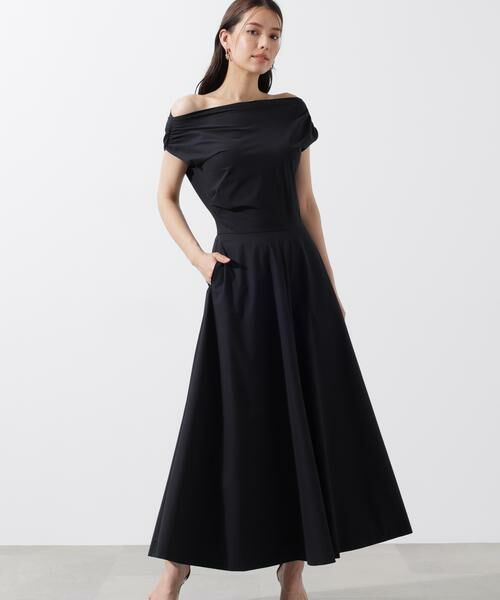 PINKY & DIANNE / ピンキーアンドダイアン ミニ丈・ひざ丈ワンピース | オフショルダーフレアワンピース(ブラック)