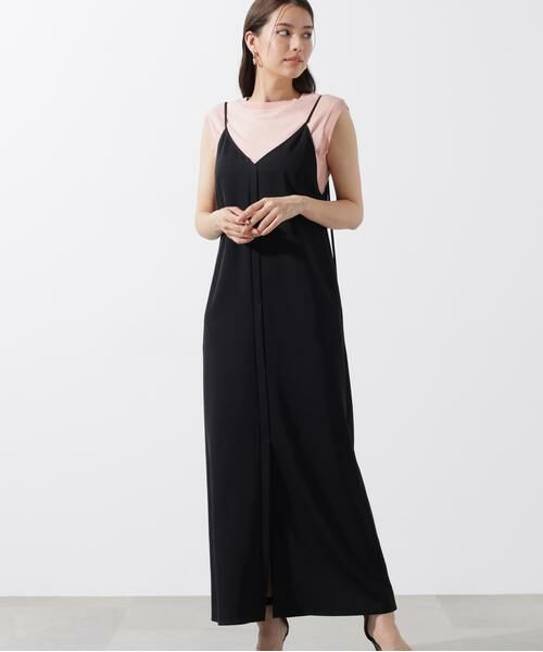 PINKY & DIANNE / ピンキーアンドダイアン ミニ丈・ひざ丈ワンピース | バックベルトキャミワンピース(ブラック)
