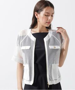 PINKY & DIANNE / ピンキーアンドダイアン テーラードジャケット | ダブルラッセルメッシュブルゾン