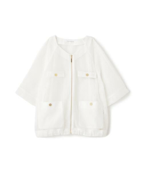 PINKY & DIANNE / ピンキーアンドダイアン テーラードジャケット | ダブルラッセルメッシュブルゾン | 詳細1