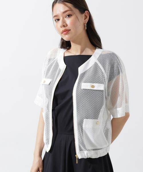 PINKY & DIANNE / ピンキーアンドダイアン テーラードジャケット | ダブルラッセルメッシュブルゾン | 詳細2