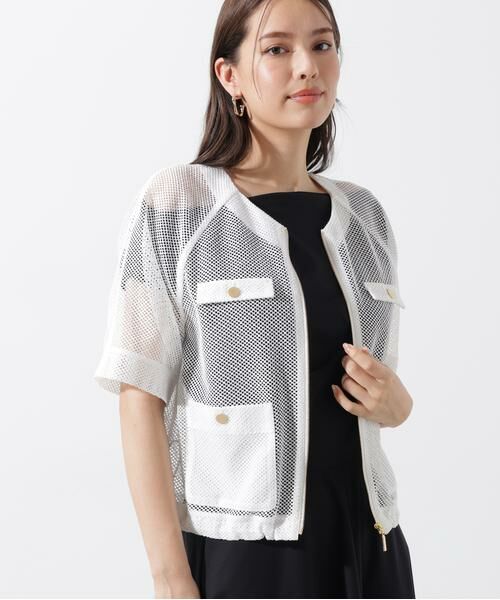 PINKY & DIANNE / ピンキーアンドダイアン テーラードジャケット | ダブルラッセルメッシュブルゾン | 詳細3