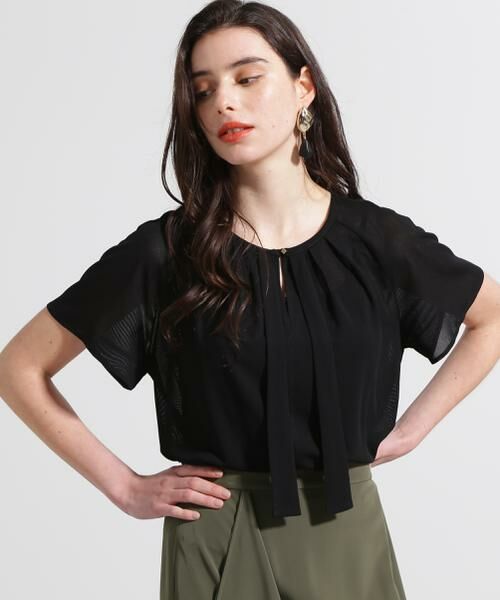 PINKY & DIANNE / ピンキーアンドダイアン カットソー | ◆シアーストライプブラウス | 詳細14