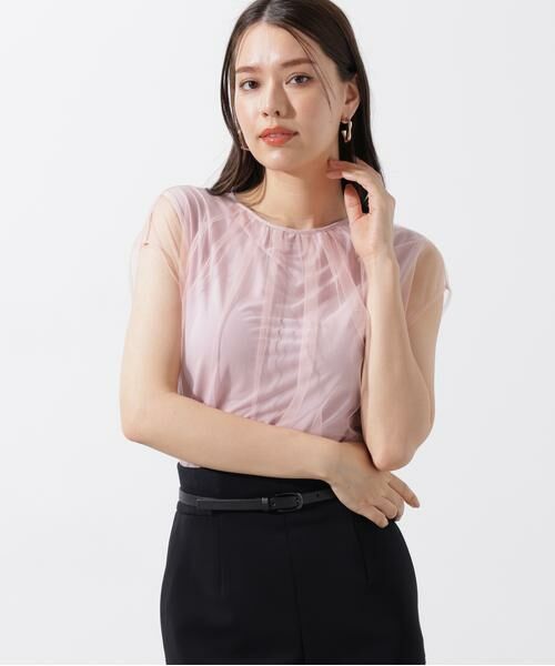 PINKY & DIANNE / ピンキーアンドダイアン カットソー | [UVカット/接触冷感/吸水速乾]フロントチュールブラウス | 詳細2