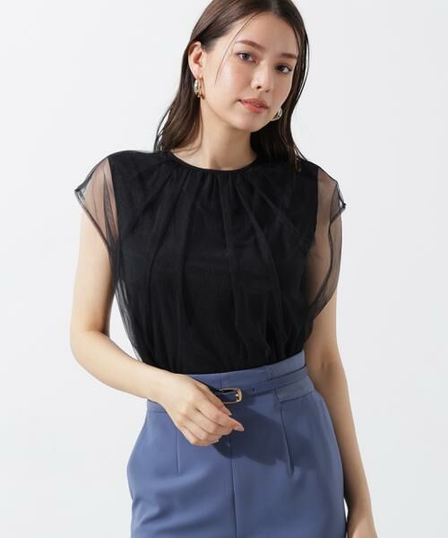 PINKY & DIANNE / ピンキーアンドダイアン カットソー | [UVカット/接触冷感/吸水速乾]フロントチュールブラウス | 詳細25
