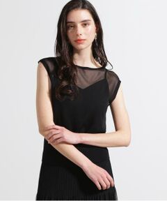 PINKY & DIANNE / ピンキーアンドダイアン ニット・セーター | ◆ボートネックシアーニットプルオーバー