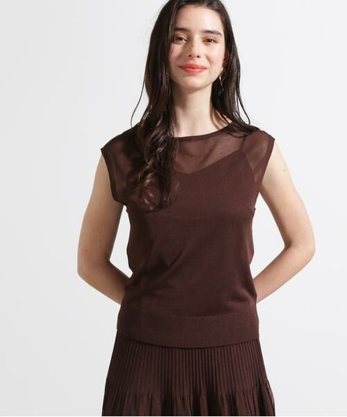 PINKY & DIANNE / ピンキーアンドダイアン ニット・セーター | ◆ボートネックシアーニットプルオーバー | 詳細8