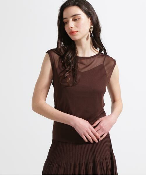 PINKY & DIANNE / ピンキーアンドダイアン ニット・セーター | ◆ボートネックシアーニットプルオーバー | 詳細9