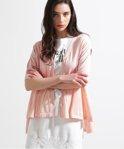 PINKY & DIANNE / ピンキーアンドダイアン カーディガン・ボレロ | ◆シアーコンビペプラムカーディガン | 詳細4