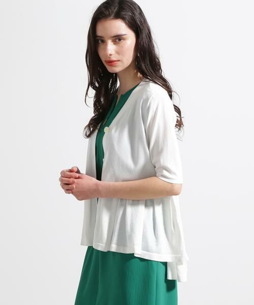 PINKY & DIANNE / ピンキーアンドダイアン カーディガン・ボレロ | ◆シアーコンビペプラムカーディガン | 詳細10