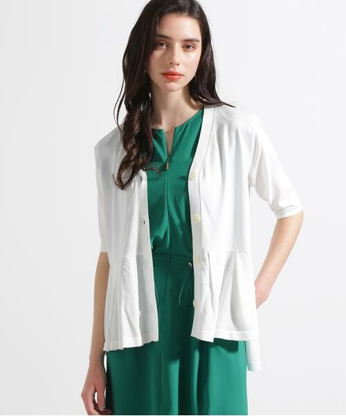 PINKY & DIANNE / ピンキーアンドダイアン カーディガン・ボレロ | ◆シアーコンビペプラムカーディガン | 詳細11