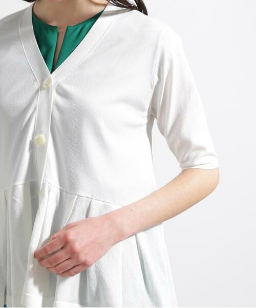 PINKY & DIANNE / ピンキーアンドダイアン カーディガン・ボレロ | ◆シアーコンビペプラムカーディガン | 詳細17