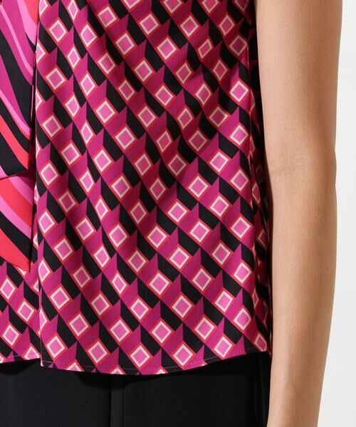 PINKY & DIANNE / ピンキーアンドダイアン シャツ・ブラウス | ジオメトリックプリントクロスリボンブラウス | 詳細10