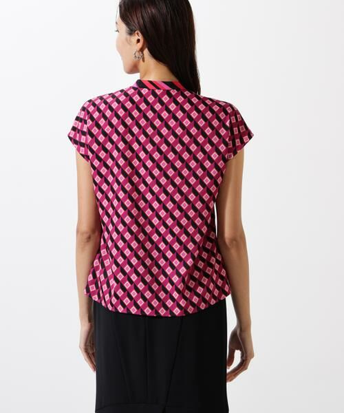 PINKY & DIANNE / ピンキーアンドダイアン シャツ・ブラウス | ジオメトリックプリントクロスリボンブラウス | 詳細7