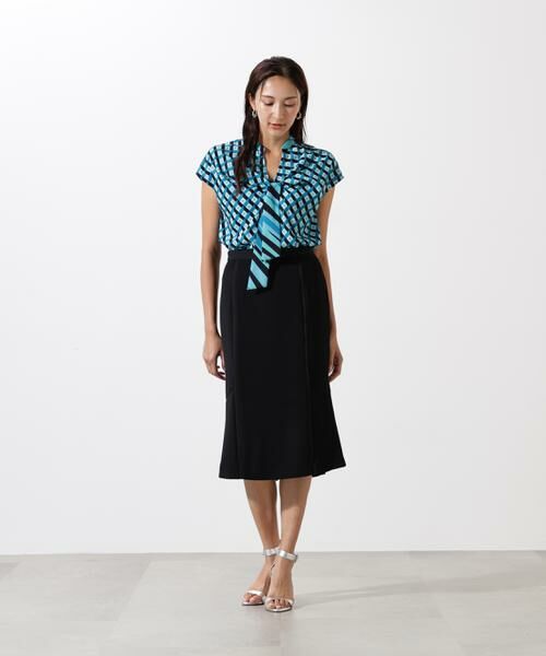 PINKY & DIANNE / ピンキーアンドダイアン シャツ・ブラウス | ジオメトリックプリントクロスリボンブラウス | 詳細15