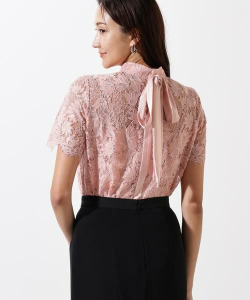 PINKY & DIANNE / ピンキーアンドダイアン シャツ・ブラウス | リーフレースバックリボンブラウス(ピンク)