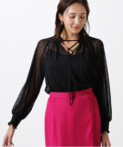 PINKY & DIANNE / ピンキーアンドダイアン シャツ・ブラウス | ドットフロッキーブラウス