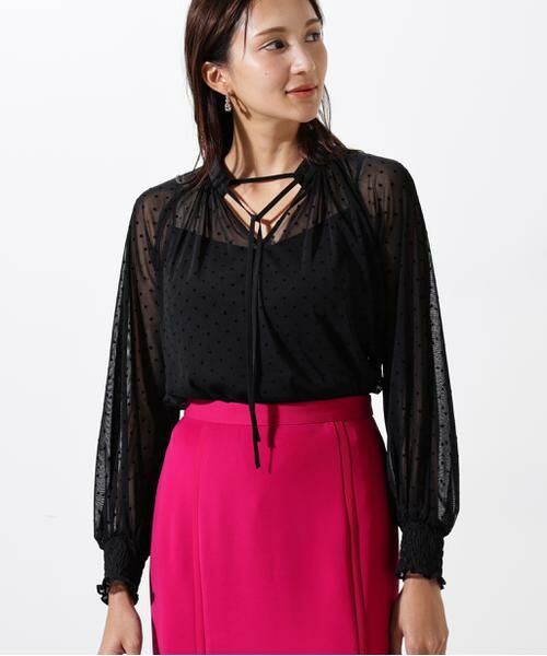 PINKY & DIANNE / ピンキーアンドダイアン シャツ・ブラウス | ドットフロッキーブラウス | 詳細14