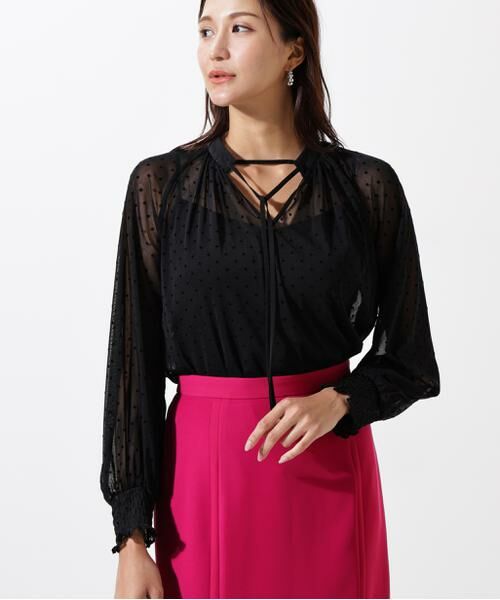 PINKY & DIANNE / ピンキーアンドダイアン シャツ・ブラウス | ドットフロッキーブラウス | 詳細15