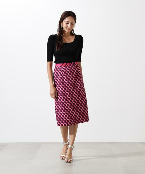 PINKY & DIANNE / ピンキーアンドダイアン スカート | ジオメトリックプリントコンビタイトスカート | 詳細3