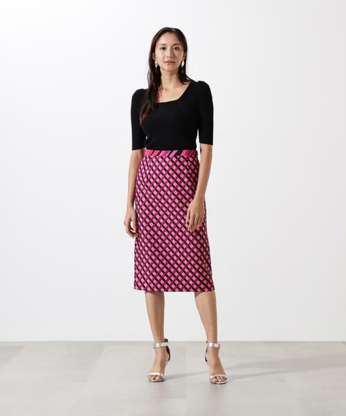 PINKY & DIANNE / ピンキーアンドダイアン スカート | ジオメトリックプリントコンビタイトスカート | 詳細4