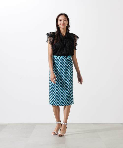 PINKY & DIANNE / ピンキーアンドダイアン スカート | ジオメトリックプリントコンビタイトスカート | 詳細13