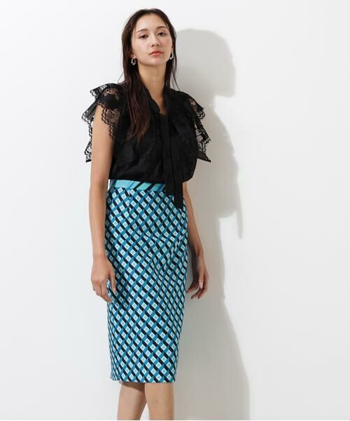 PINKY & DIANNE / ピンキーアンドダイアン スカート | ジオメトリックプリントコンビタイトスカート | 詳細16