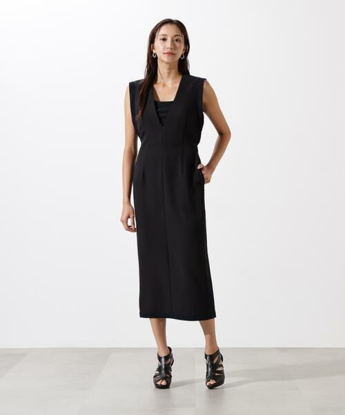 PINKY & DIANNE / ピンキーアンドダイアン ミニ丈・ひざ丈ワンピース | バイカラーＶネックジャンスカ | 詳細4