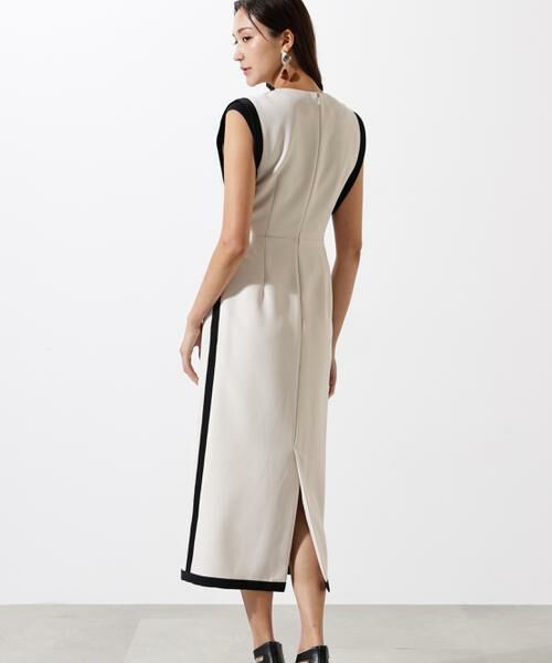 PINKY & DIANNE / ピンキーアンドダイアン ミニ丈・ひざ丈ワンピース | バイカラーＶネックジャンスカ | 詳細17