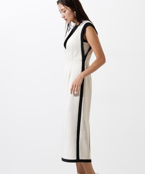 PINKY & DIANNE / ピンキーアンドダイアン ミニ丈・ひざ丈ワンピース | バイカラーＶネックジャンスカ | 詳細11