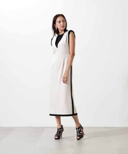 PINKY & DIANNE / ピンキーアンドダイアン ミニ丈・ひざ丈ワンピース | バイカラーＶネックジャンスカ | 詳細12