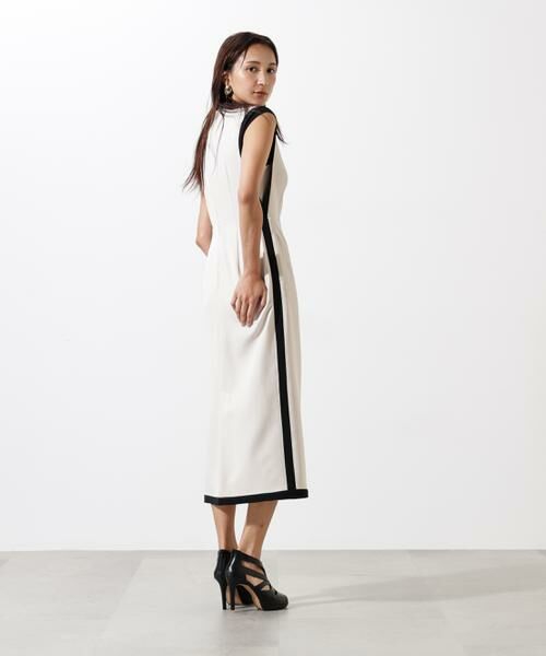 PINKY & DIANNE / ピンキーアンドダイアン ミニ丈・ひざ丈ワンピース | バイカラーＶネックジャンスカ | 詳細13
