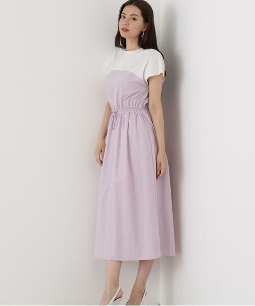 PINKY & DIANNE / ピンキーアンドダイアン ミニ丈・ひざ丈ワンピース | タフタドッキングワンピース | 詳細14