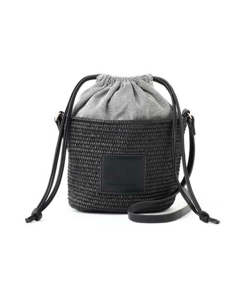 PINKY & DIANNE/ピンキーアンドダイアン ラフィア風ポシェットバッグ ブラック - PINKY & DIANNE/ピンキーアンドダイアン ラフィア風ポシェットバッグ ブラック -