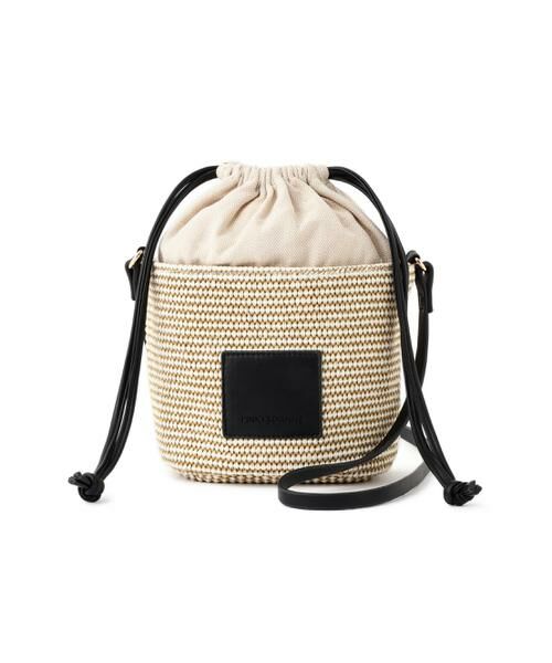 PINKY & DIANNE/ピンキーアンドダイアン ラフィア風ポシェットバッグ ベージュ - PINKY & DIANNE/ピンキーアンドダイアン ラフィア風ポシェットバッグ ベージュ -