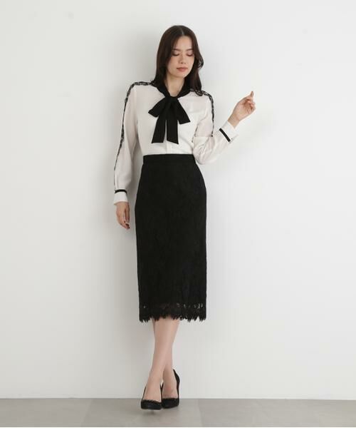 PINKY & DIANNE / ピンキーアンドダイアン シャツ・ブラウス | ◆レースコンビバイカラーリボンブラウス | 詳細5